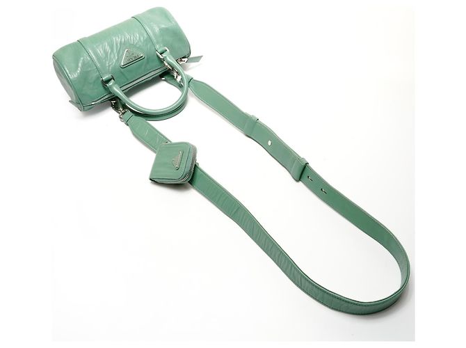 Prada Nappa Vintage Mini Boston Tasche Grün - Ansicht 8