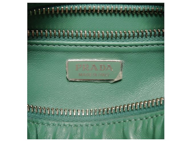 Prada Nappa Vintage Mini Boston Tasche Grün - Ansicht 9