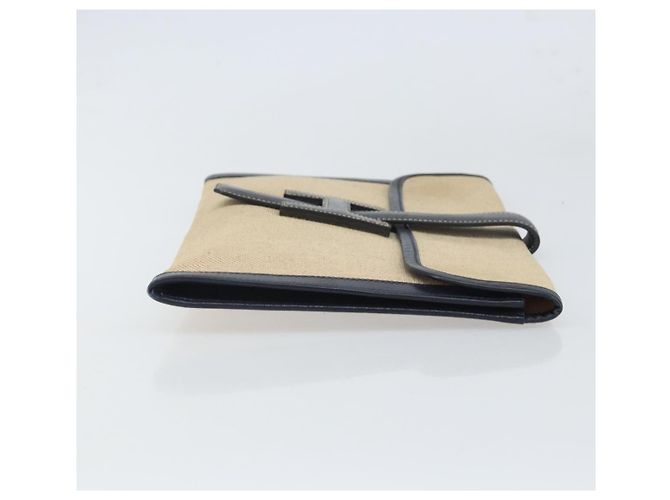 Clutch Jige Elan in tela Hermès Beige - vista 4