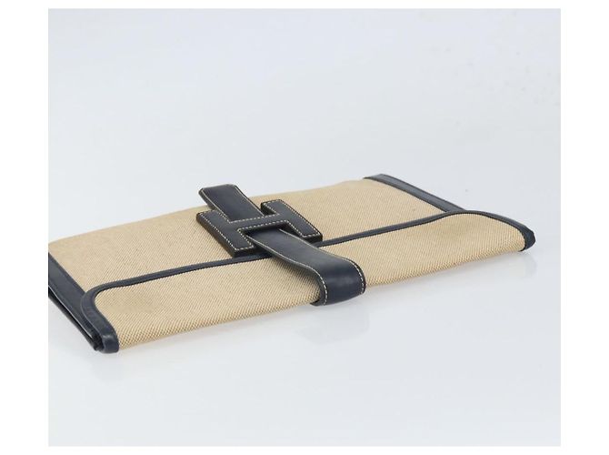 Clutch Jige Elan in tela Hermès Beige - vista 6