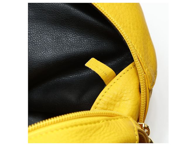 Borsa da bowling in pelle gialla Christian Dior Giallo - vista 10