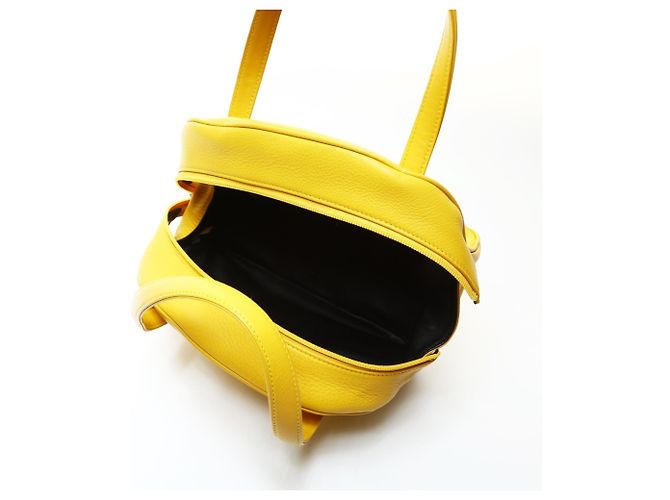Borsa da bowling in pelle gialla Christian Dior Giallo - vista 11