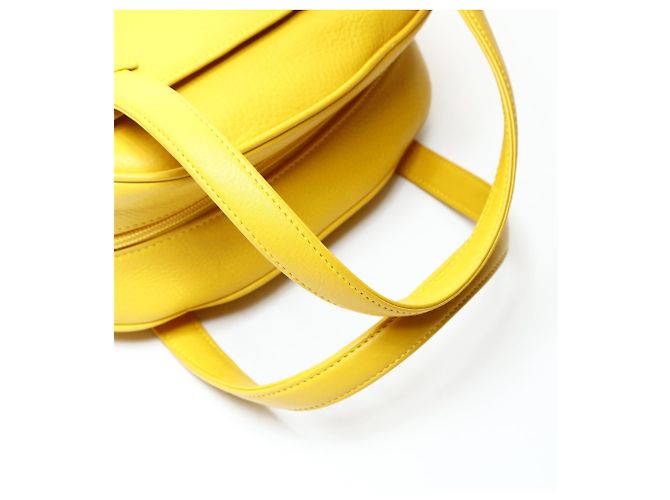 Borsa da bowling in pelle gialla Christian Dior Giallo - vista 12