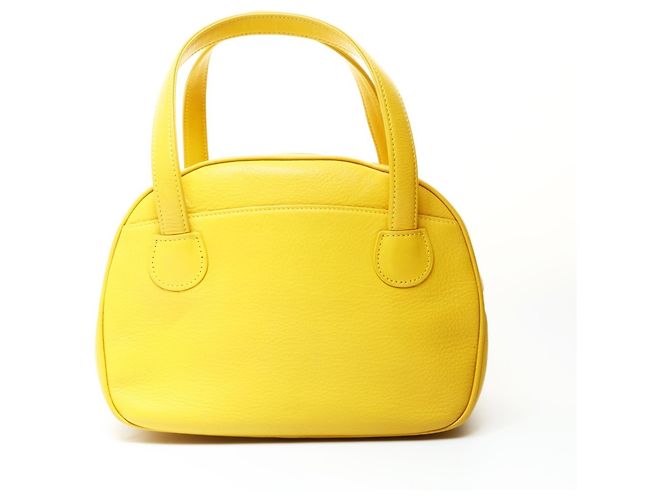 Borsa da bowling in pelle gialla Christian Dior Giallo - vista 2