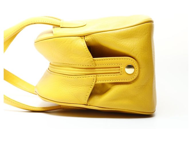 Borsa da bowling in pelle gialla Christian Dior Giallo - vista 3