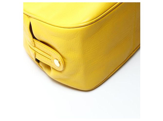Borsa da bowling in pelle gialla Christian Dior Giallo - vista 5