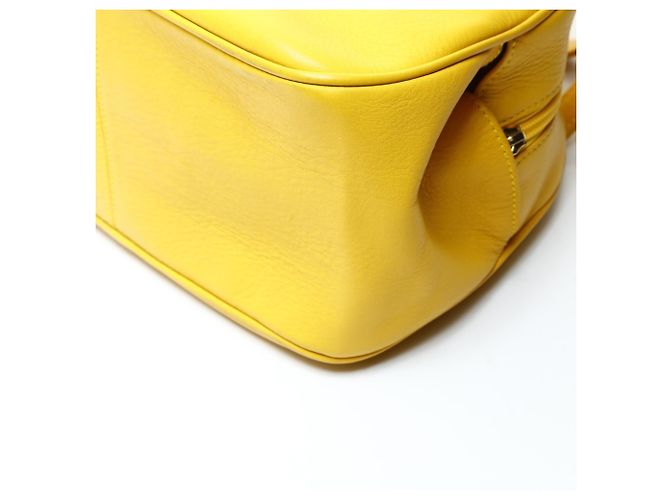 Borsa da bowling in pelle gialla Christian Dior Giallo - vista 6