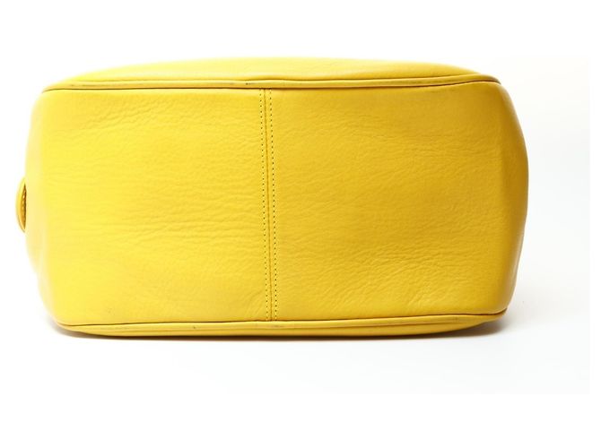 Borsa da bowling in pelle gialla Christian Dior Giallo - vista 7