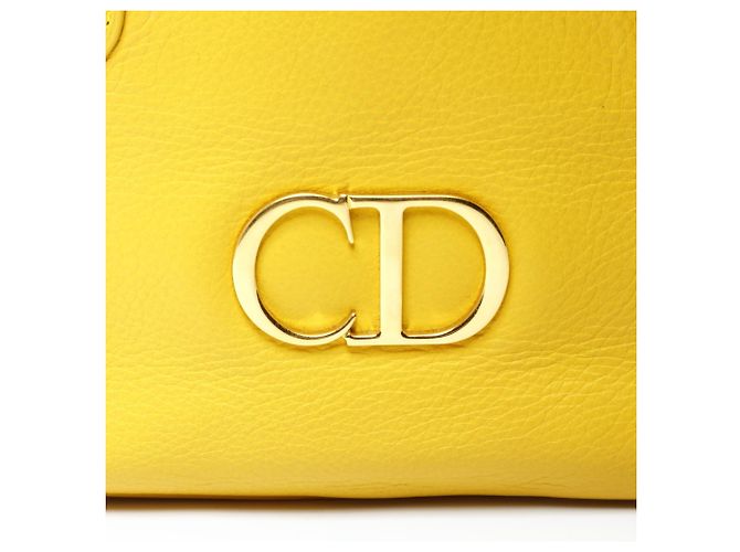 Borsa da bowling in pelle gialla Christian Dior Giallo - vista 8
