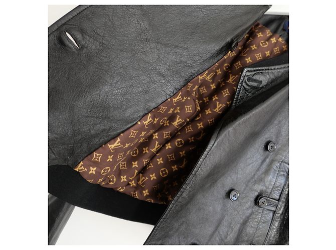 Giacca bomber in pelle foderata Monogram Louis Vuitton Nero - vista 8