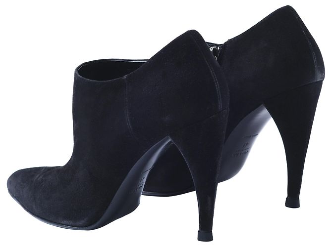 Tacchi in Pelle Scamosciata Nera Prada Nero - vista 3