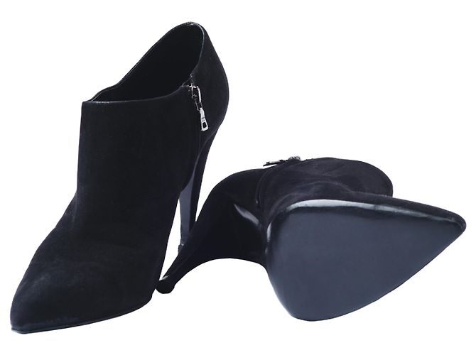 Tacchi in Pelle Scamosciata Nera Prada Nero - vista 7