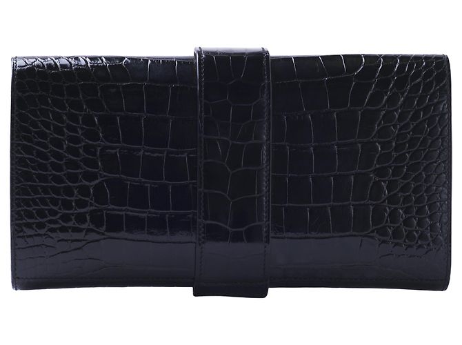 Clutch Medor 23 in alligatore lucido del Mississippi Hermès 2017 Nero - vista 4