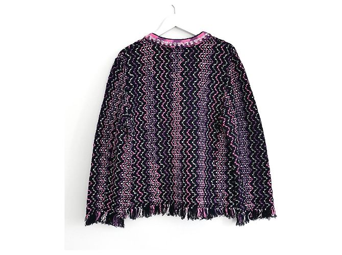 Chanel Spring 2021 Navy & Pink Knit Jacket Navy blue - view 2