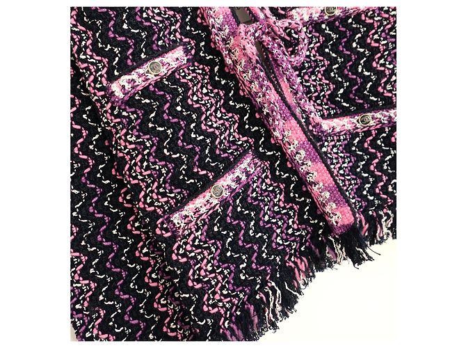 Chanel Spring 2021 Navy & Pink Knit Jacket Navy blue - view 3