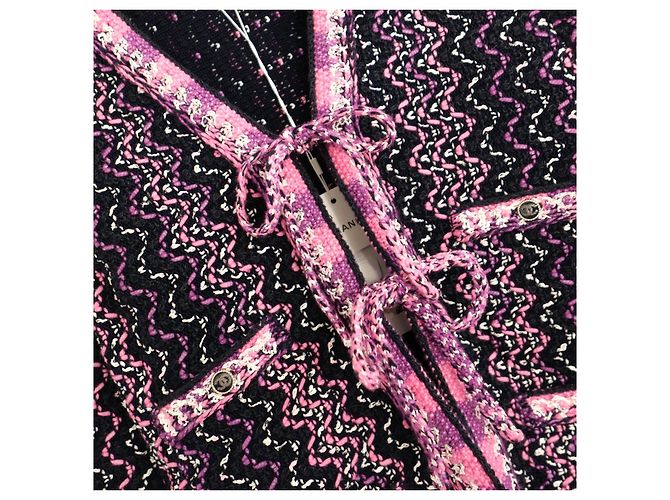 Chanel Spring 2021 Navy & Pink Knit Jacket Navy blue - view 4