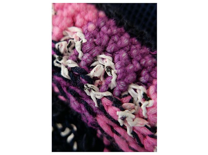 Chanel Spring 2021 Navy & Pink Knit Jacket Navy blue - view 6