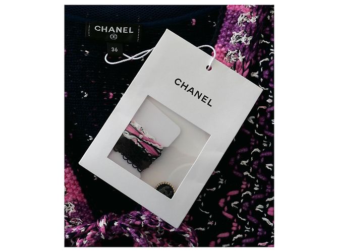 Chanel Spring 2021 Navy & Pink Knit Jacket Navy blue - view 8