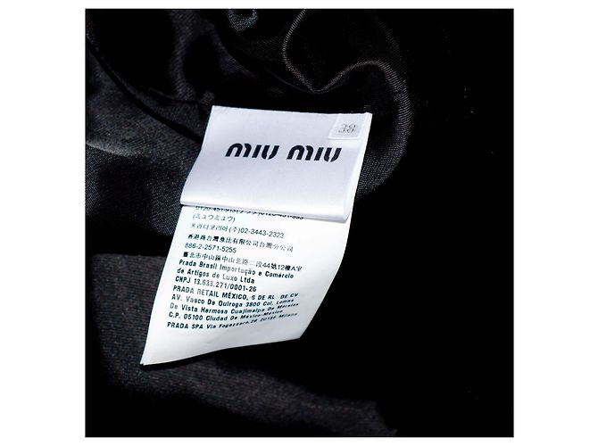 Abrigo Negro Miu Miu de Terciopelo - vista 4