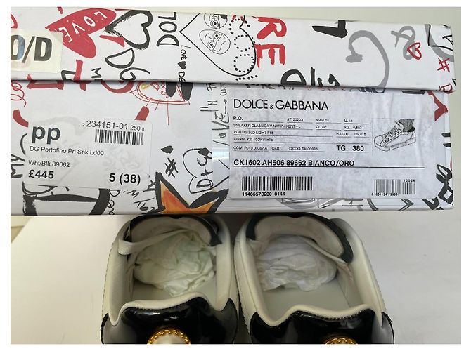 Dolce & Gabbana Portofino Leder Sneaker weiß - Ansicht 12