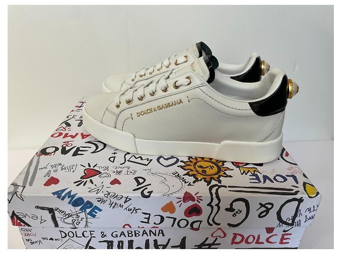 Dolce & Gabbana Portofino Leder Sneaker weiß - Ansicht 2