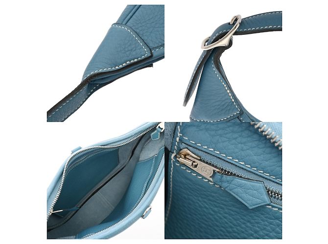 Borsa a Spalla Hermès Trim 31 Blu Jean - vista 10