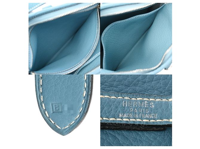 Borsa a Spalla Hermès Trim 31 Blu Jean - vista 11