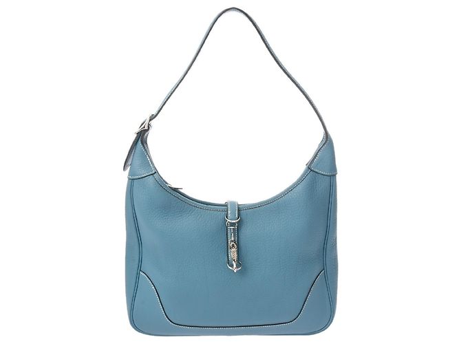 Borsa a Spalla Hermès Trim 31 Blu Jean - vista 2