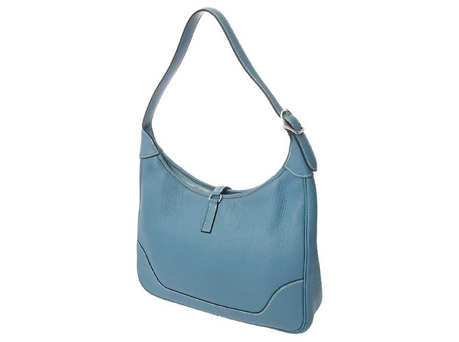 Borsa a Spalla Hermès Trim 31 Blu Jean - vista 3