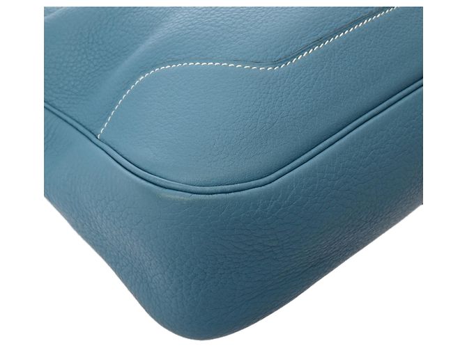 Borsa a Spalla Hermès Trim 31 Blu Jean - vista 7