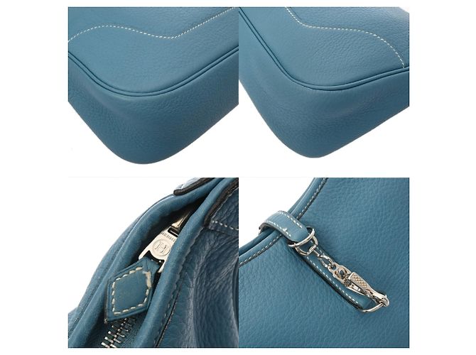 Borsa a Spalla Hermès Trim 31 Blu Jean - vista 9
