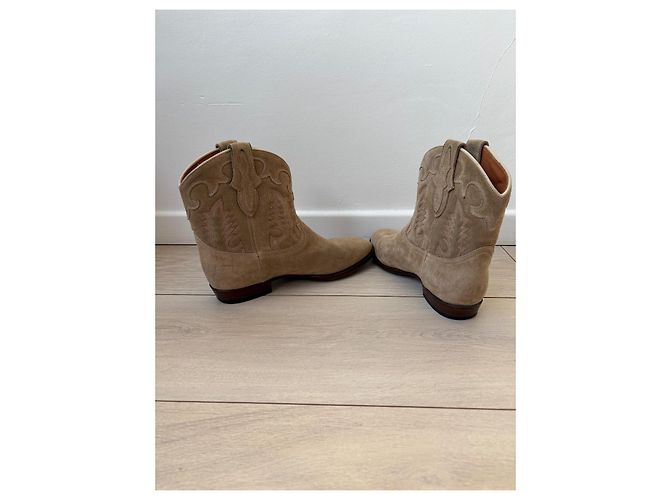 Stivaletti Santiag Early Midnight Camel in suede Shiloh Heritage - vista 10