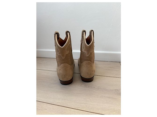Stivaletti Santiag Early Midnight Camel in suede Shiloh Heritage - vista 4