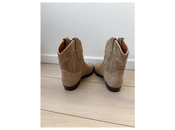 Stivaletti Santiag Early Midnight Camel in suede Shiloh Heritage - vista 5