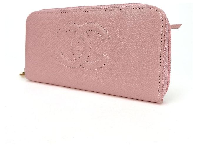 Timeless Cartera Larga Chanel de Cuero Caviar Rosa - vista 2
