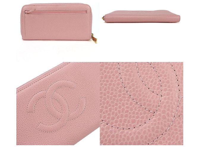 Timeless Cartera Larga Chanel de Cuero Caviar Rosa - vista 4