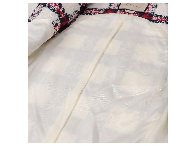 Conjunto 2 en 1 de mezcla de lana con estampado de cuadros Gucci Roja Multicolor Blanco roto Azul marino - vista 16