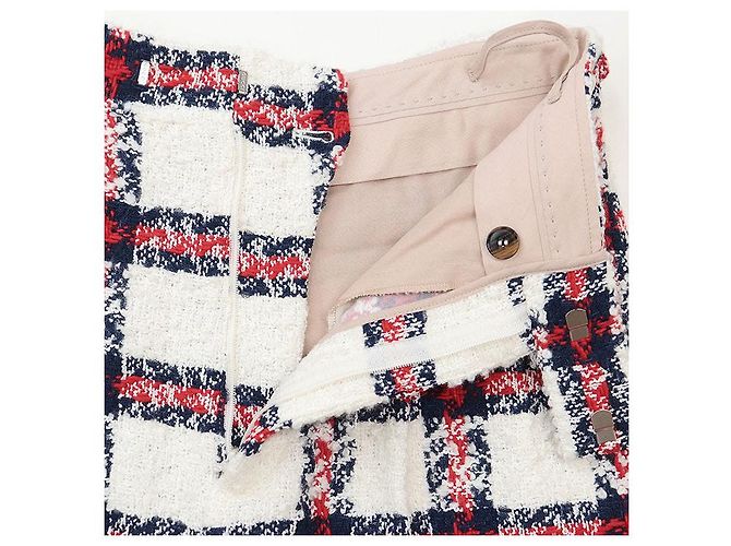 Conjunto 2 en 1 de mezcla de lana con estampado de cuadros Gucci Roja Multicolor Blanco roto Azul marino - vista 18