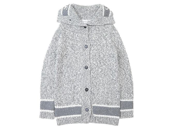 Cardigan in misto lana e cashmere Christian Dior Marrone Bianco - vista 11
