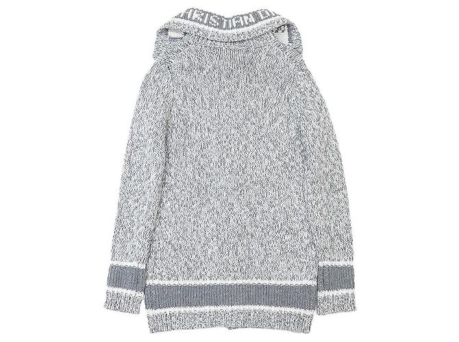 Cardigan in misto lana e cashmere Christian Dior Marrone Bianco - vista 13