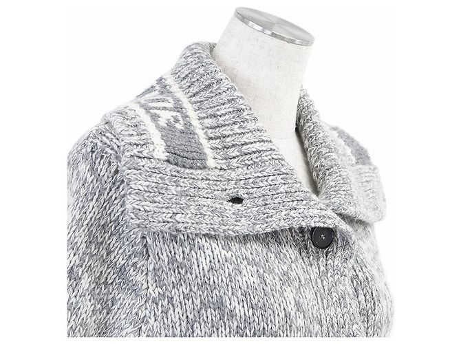 Cardigan in misto lana e cashmere Christian Dior Marrone Bianco - vista 3