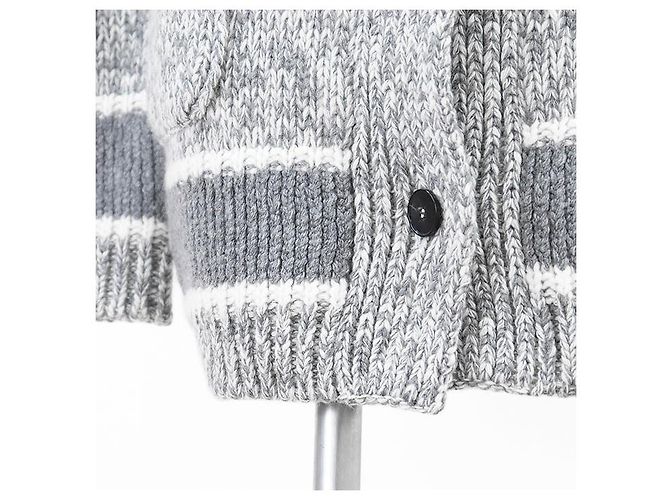 Cardigan in misto lana e cashmere Christian Dior Marrone Bianco - vista 4