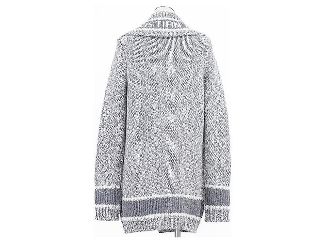 Cardigan in misto lana e cashmere Christian Dior Marrone Bianco - vista 6