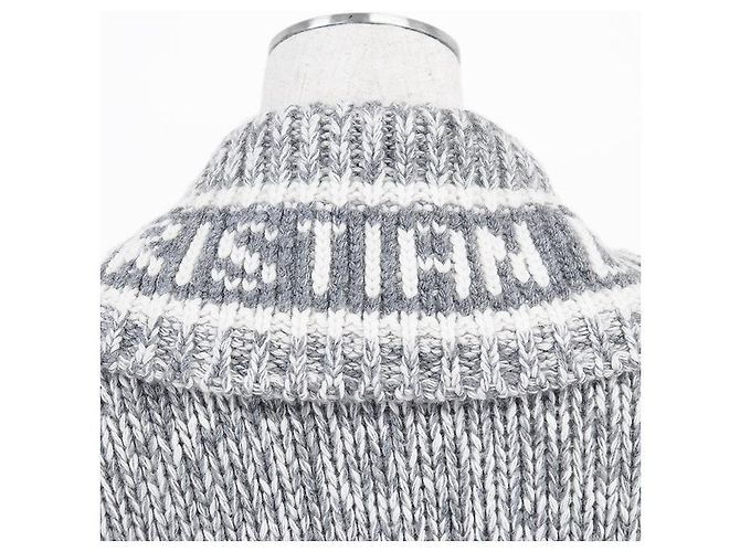 Cardigan in misto lana e cashmere Christian Dior Marrone Bianco - vista 7