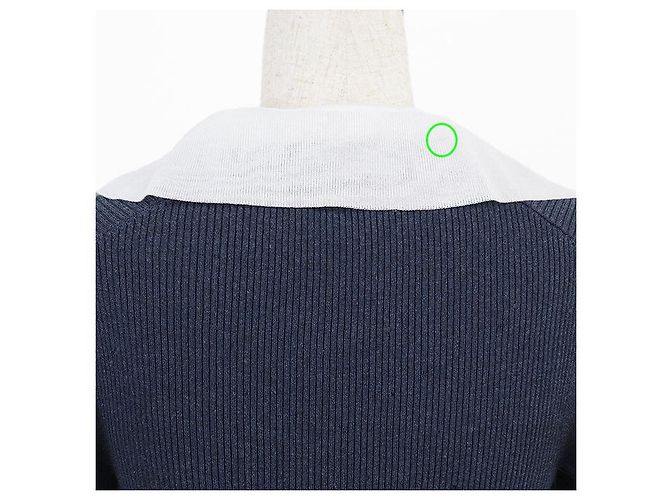Classique Pull en maille coton et nylon Chanel Bleu - vue 7