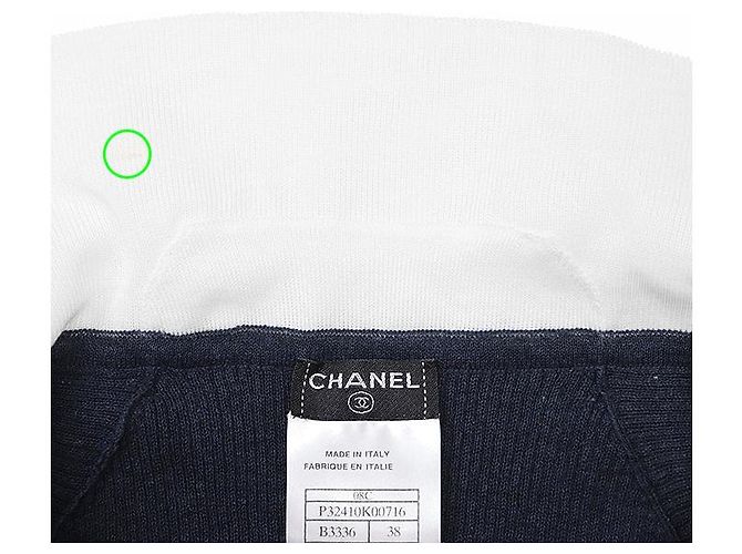 Classique Pull en maille coton et nylon Chanel Bleu - vue 8
