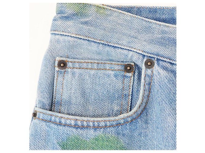 Everyday Pantalones de algodón denim con estampado botánico Balenciaga Azul - vista 11