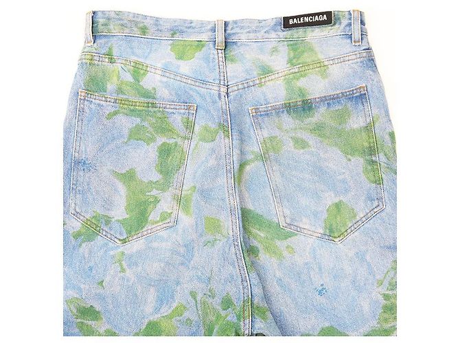 Everyday Pantalones de algodón denim con estampado botánico Balenciaga Azul - vista 12