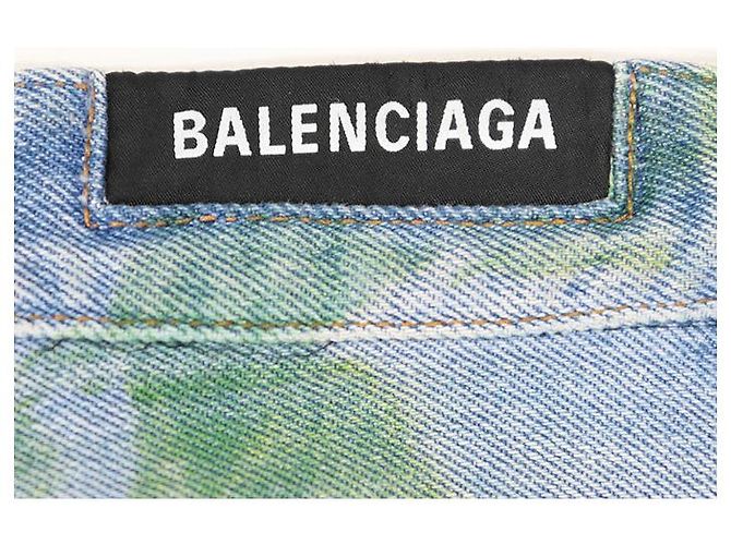 Everyday Pantalones de algodón denim con estampado botánico Balenciaga Azul - vista 5