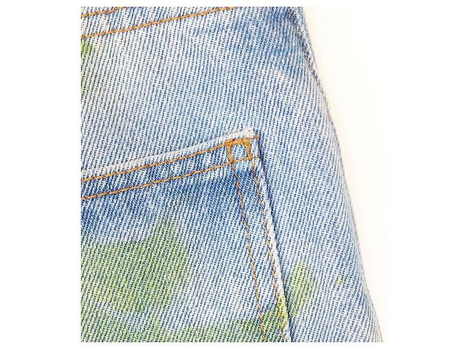 Everyday Pantalones de algodón denim con estampado botánico Balenciaga Azul - vista 6